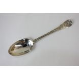 A Victorian silver Elizabethan pattern tablespoon with engraved armorial, maker George Adams, London