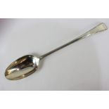 A George III silver basting spoon with beaded Old English pattern handle, engraved name, maker