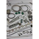 A quantity of silver and costume jewellery