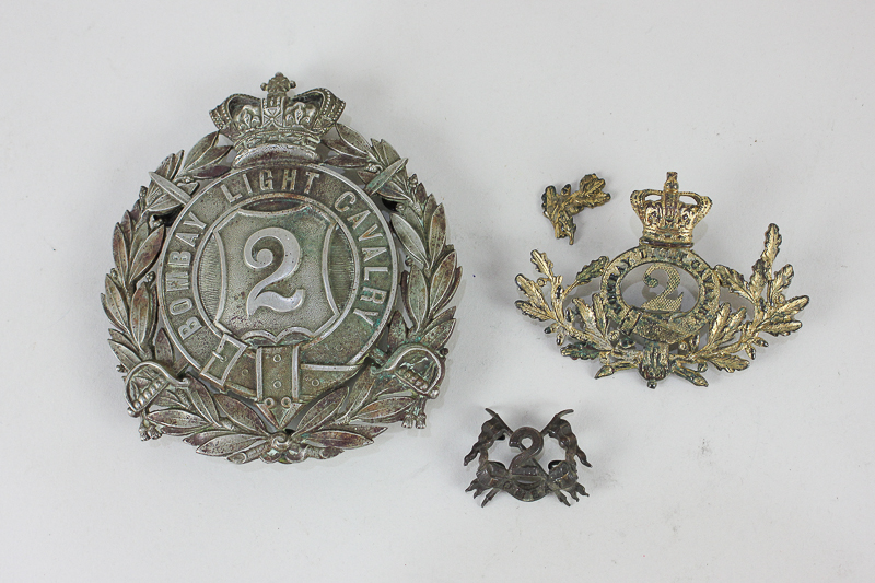 A collection of Victorian Officers badges from the Indian army, 2nd Bombay Light Cavalry, the