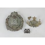 A collection of Victorian Officers badges from the Indian army, 2nd Bombay Light Cavalry, the