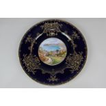 A Royal Worcester porcelain cabinet plate, the central hand painted design of Llandudno, signed by J