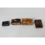 A 19th century blonde tortoiseshell trinket box, another tortoiseshell box with name plaque 'Ann