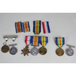 A set of three First World War medals awarded to 53580 PTE A Krautz Durh.L. I, a pair of medals