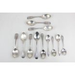 A set of six Edward VII silver fiddle pattern bright cut teaspoons makers Joseph Rodgers & Sons,