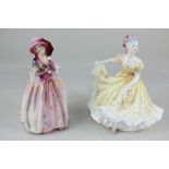 Two Royal Doulton figures of ladies, June, 20cm, and Ninette, 22cm