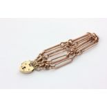 A 9ct gold bracelet with padlock clasp, 31g