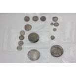A collection of 1887 Jubilee head silver coins comprising a crown, a double florin, two half crowns,