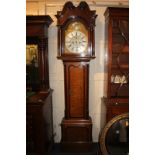 A George III inlaid oak longcase clock, maker Richard Deaves, Whitchurch, Shropshire, the 12 1/4