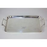 A Victorian silver tray, makers Hukin & Heath, Birmingham 1899, monogrammed, 19.5oz