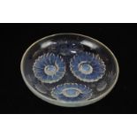 An Rene Lalique Paquerettes opalescent glass bowl with moulded mark R Lalique France, 21.5cm