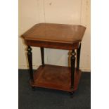 A 19th century marquetry inlaid occasional table, the rectangular top with canted corners and