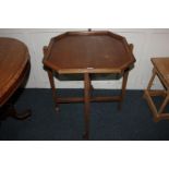 An oak 'Revertable' occasional / card table with octagonal top on folding stand, 61.5cm