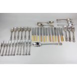 An Elkington & Co silver plated canteen of King's pattern cutlery to include eleven dessert forks,