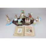 Eight Beswick Beatrix Potter figures, Anna Maria (gold stamp), Old Woman who lived in a shoe,