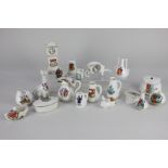 A collection of crested ware, makers include Goss and Willow Art