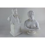 A Robinson & Leadbeater Parian ware bust of Charles Spurgeon, modelled by John Adams Acton, 31cm,