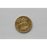 A Queen Victorian gold sovereign dated 1896