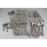 A silver plated fifty piece Kings pattern canteen of cutlery, setting for twelve, to include