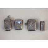 A George V silver vesta case, maker Joseph Gloster Ltd, Birmingham 1910, together with another