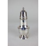 A modern silver sugar caster, baluster shape, maker A Bros Ltd, Birmingham 1958, 2.8oz, 15cm