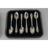 A set of six George V silver coffee spoons, maker John Dixon, Sheffield 1927, 1.5oz
