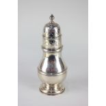 A modern silver sugar caster, baluster shape with reeded girdle, maker C T Vander Ltd, London