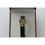 Cartier, a lady's silver gilt wristwatch, Corisse range, quartz movement, in Cartier box, circa