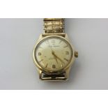 A gentleman's 9ct gold 'Imperial' wristwatch, manual movement, on gilt bracelet, Birmingham 1960