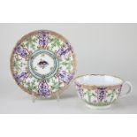 An early 19th century Worcester Flight Barr & Barr porcelain cup and saucer decorated in hop trellis