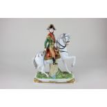 A German Scheibe-Alsbach porcelain figure of Napoleon's General Bessieres mounted on a white