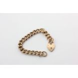 A 9ct gold curb link bracelet with padlock clasp, 22.3g