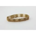 A 15ct yellow gold gate link bracelet, 23.9g