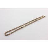 A 9ct gold neck chain, textured oval links with swivel clasp, 24.2g