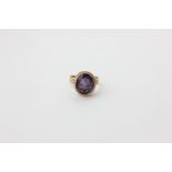 A gold mounted amethyst dress ring, 7.9g gross