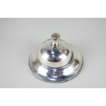 An Edward VII silver and electroplate table / call bell, maker's mark worn, Birmingham 1907,
