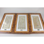 A set of three Italian silver Argenti embossed pictures depicting Art Nouveau style women, framed