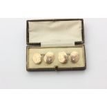 A pair of 15ct domed oval cufflinks, 16.5g