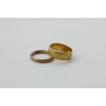A 22ct gold ring, 6.5g, a 9ct gold ring, 2.7g,
