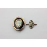 A George III gold mourning brooch inscribed 'Eliz R Kennard OB'T OCT 19th 1786 AET 15', the