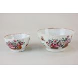 A Chinese famille rose porcelain small bowl, possibly Chien Lung, decorated with insects and