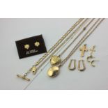 A quantity of 9ct gold jewellery, 27.5g gross