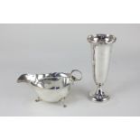 A George V silver sauce boat, maker James Deakin & Sons, Sheffield 1920, together with a silver