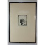 Gerald Leslie Brockhurst (1890-1978), head of a young girl, etching, signed in pencil, paper label