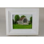 Robert Rampton, 'The Guildhall, Priory Park, Chichester', oil on board, signed, inscribed paper