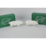 Two Beswick models of pigs, comprising a boar Ch. Wall Boy 53, 7cm, and a sow Ch. Wall Queen 40, 6.