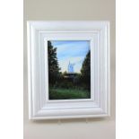 Robert Rampton, 'Rye Windmill, East Sussex', oil on board, signed, inscribed paper label verso, 19cm