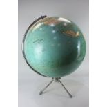 A Philips terrestrial globe on stand, 48cm diameter