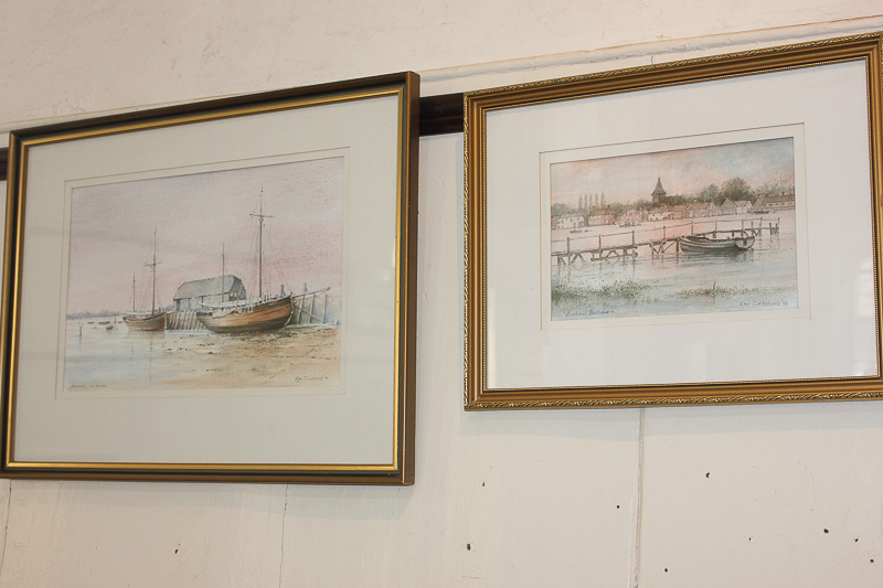 Ray Turbefield (20th century) Schooners, Old Bosham and Bosham Harbour, two watercolours, signed and