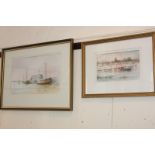 Ray Turbefield (20th century) Schooners, Old Bosham and Bosham Harbour, two watercolours, signed and